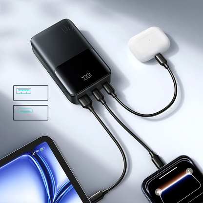 Baterie Externa Joyroom JR-QP192, 20000mAh, 22.5W, QC + PD, 1 x USB-A - 2 x USB-C, Neagra