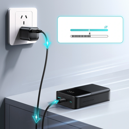 Baterie Externa Joyroom JR-QP192, 20000mAh, 22.5W, QC + PD, 1 x USB-A - 2 x USB-C, Neagra