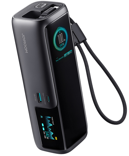 Baterie Externa Joyroom PODIX PR70, 25000mAh, 240W, QC + PD, 1 x USB-A - 3 x USB-C, Neagra