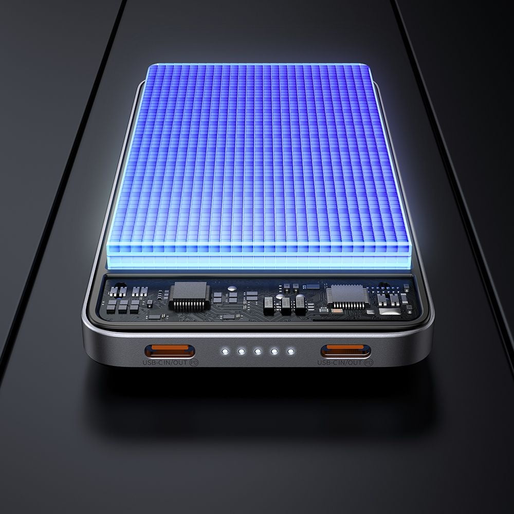 Baterie Externa Wireless McDodo MC-3781 Meta, 10000mAh, 20W, PD + FQI, 1 x QI - 2 x USB-C, Neagra