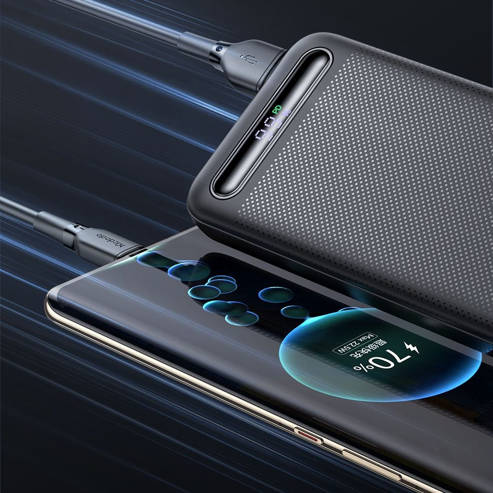 Baterie Externa McDodo MC-3881 Star, 10000mAh, 22.5W, QC + PD, 2 x USB-A - 1 x USB-C, Neagra