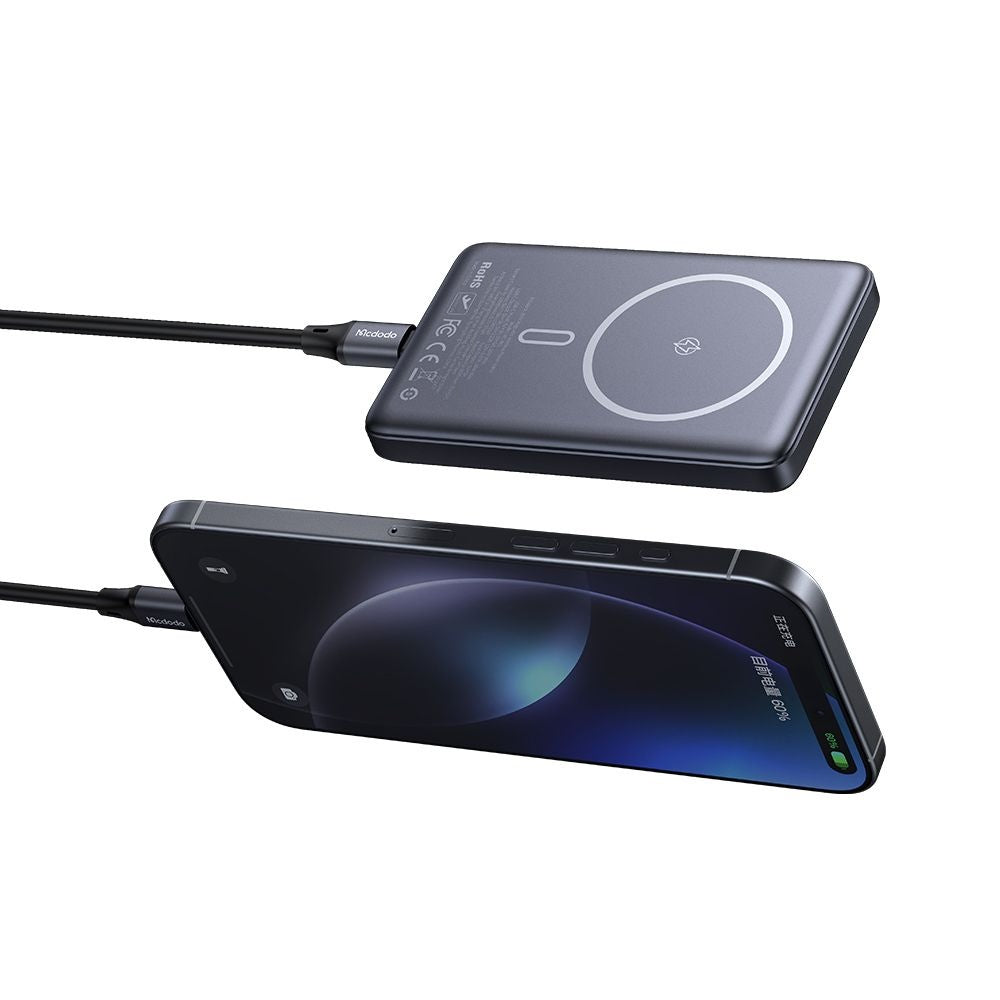 Baterie Externa Wireless McDodo MC-4651 Meta, 10000mAh, 20W, PD + FQI, 1 x QI - 1 x USB-C, Neagra