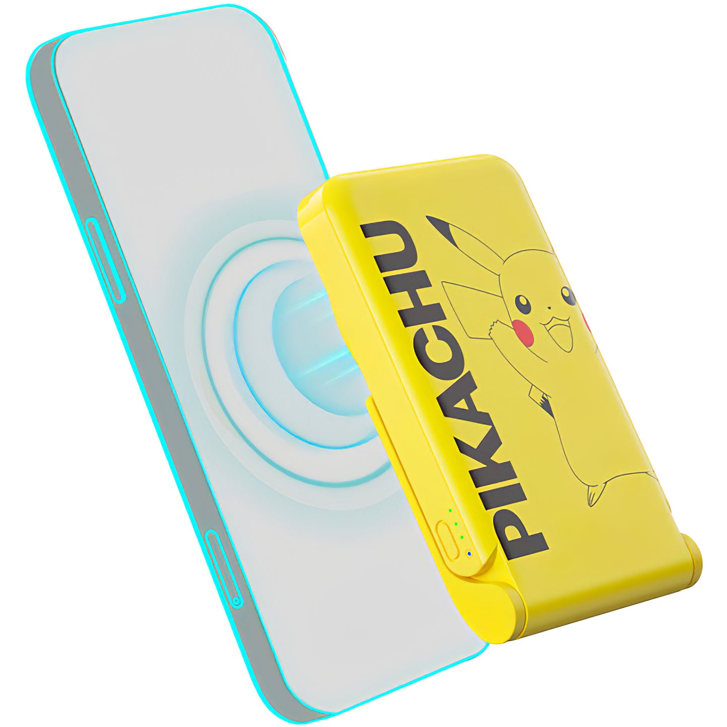 Baterie Externa Wireless OTL Pokemon Pikatchu, 5000mAh, 20W, PD + FQI, 1 x QI - 1 x USB-C, Galbena PK1191