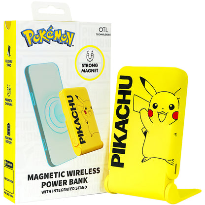 Baterie Externa Wireless OTL Pokemon Pikatchu, 5000mAh, 20W, PD + FQI, 1 x QI - 1 x USB-C, Galbena PK1191