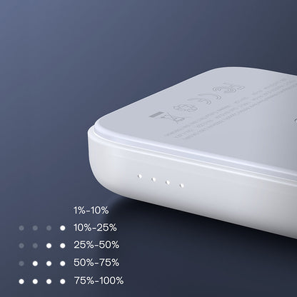 Baterie Externa Wireless Joyroom JR-W020, 10000mAh, 20W, QC + PD + FQI, 1 x QI - 1 x USB-A - 1 x USB-C, Alba