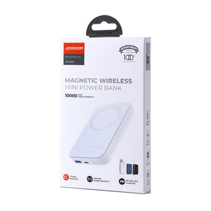 Baterie Externa Wireless Joyroom JR-W020, 10000mAh, 20W, QC + PD + FQI, 1 x QI - 1 x USB-A - 1 x USB-C, Alba