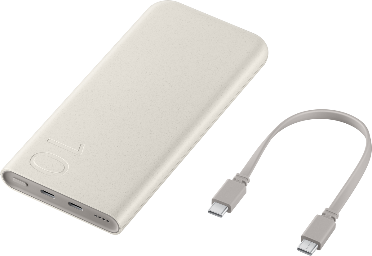 Baterie Externa Samsung, 10000mAh, 25W, PD, 2 x USB-C, Bej EB-P3401XUEGWW