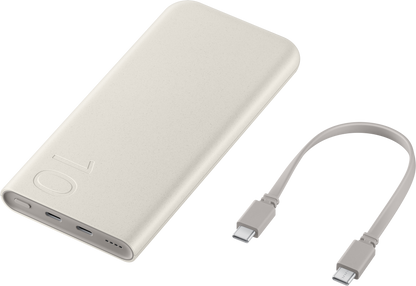 Baterie Externa Samsung, 10000mAh, 25W, PD, 2 x USB-C, Bej EB-P3401XUEGWW