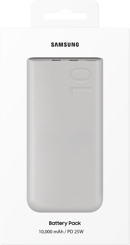 Baterie Externa Samsung, 10000mAh, 25W, PD, 2 x USB-C, Bej EB-P3401XUEGWW