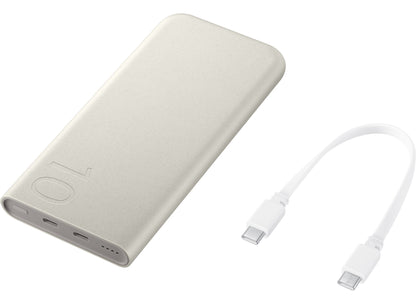Baterie Externa Samsung, 10000mAh, 25W, PD, 2 x USB-C, Bej, Resigilata EB-P3400XUEGEU