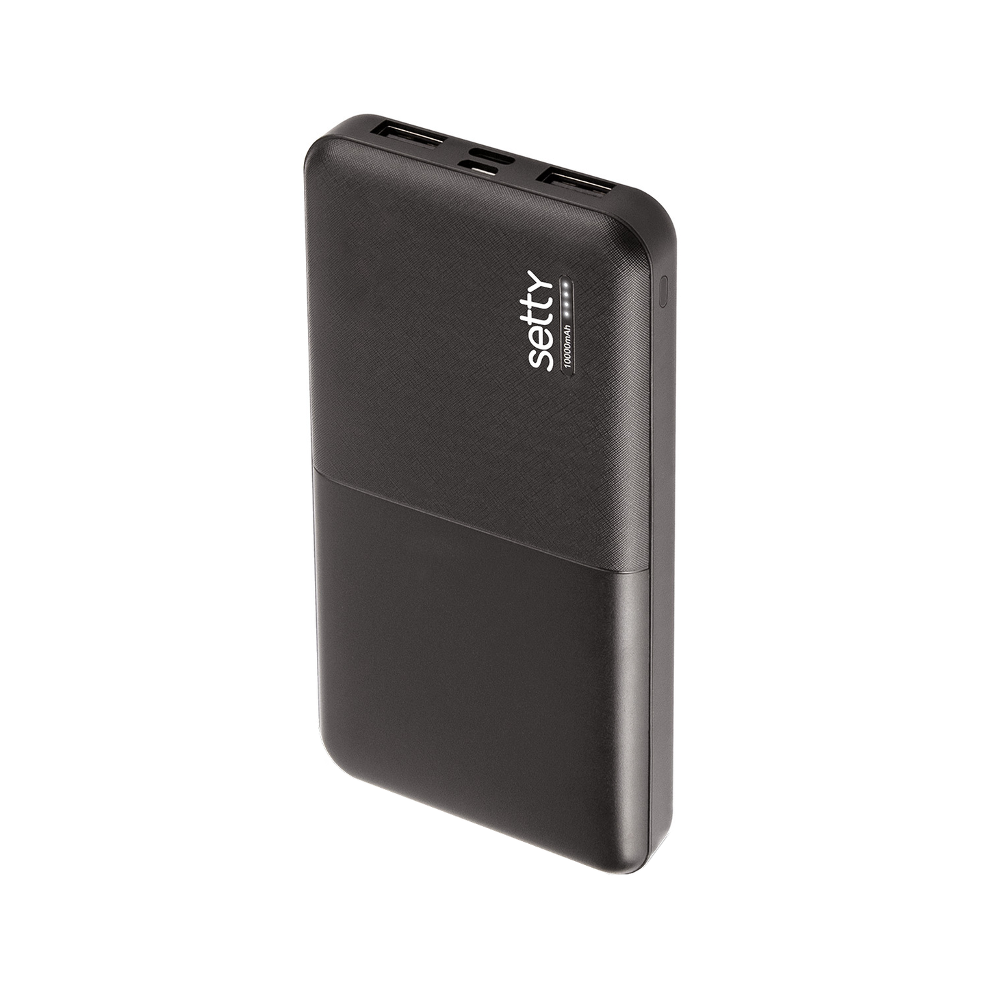 Baterie Externa Setty, 10000mAh, 10W, 2 x USB-A, Neagra