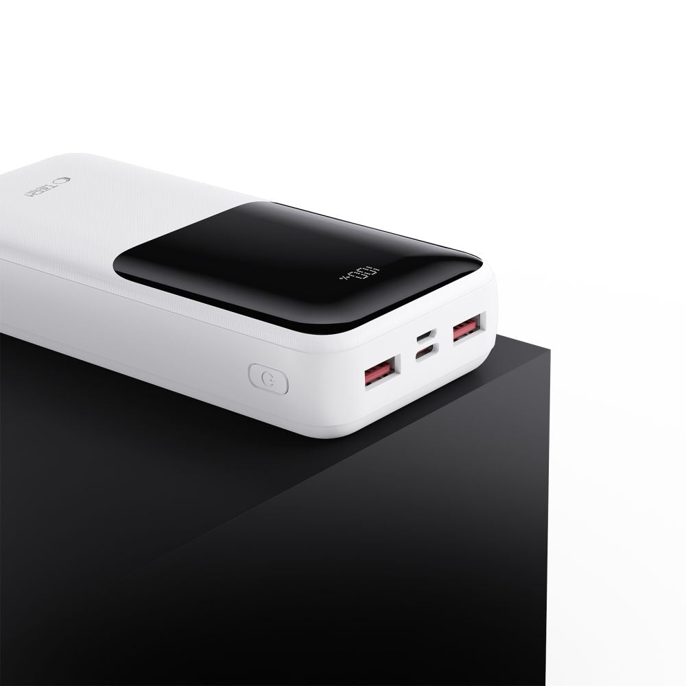 Baterie Externa Tech-Protect PB02, 20000mAh, 22.5W, QC + PD, 1 x USB-C - 2 x USB-A, Alba