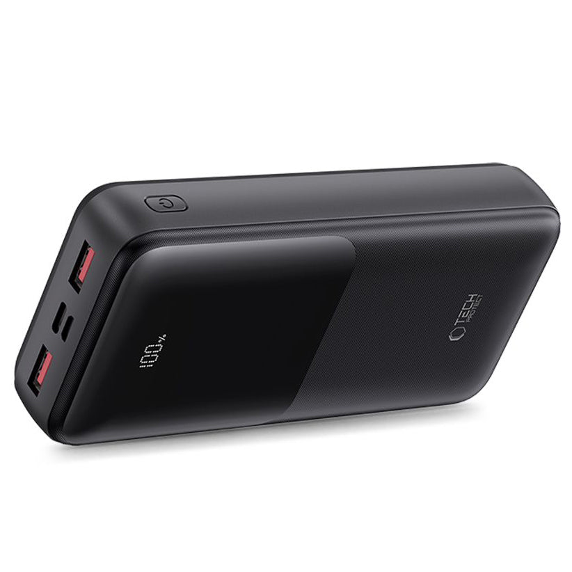 Baterie Externa Tech-Protect PB02, 20000mAh, 22.5W, QC + PD, 1 x USB-C - 2 x USB-A, Neagra