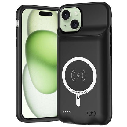 Baterie Externa Tip Husa Wireless Techsuit Power Pro Battery pentru Apple iPhone 15 Plus, 8500mAh, Neagra