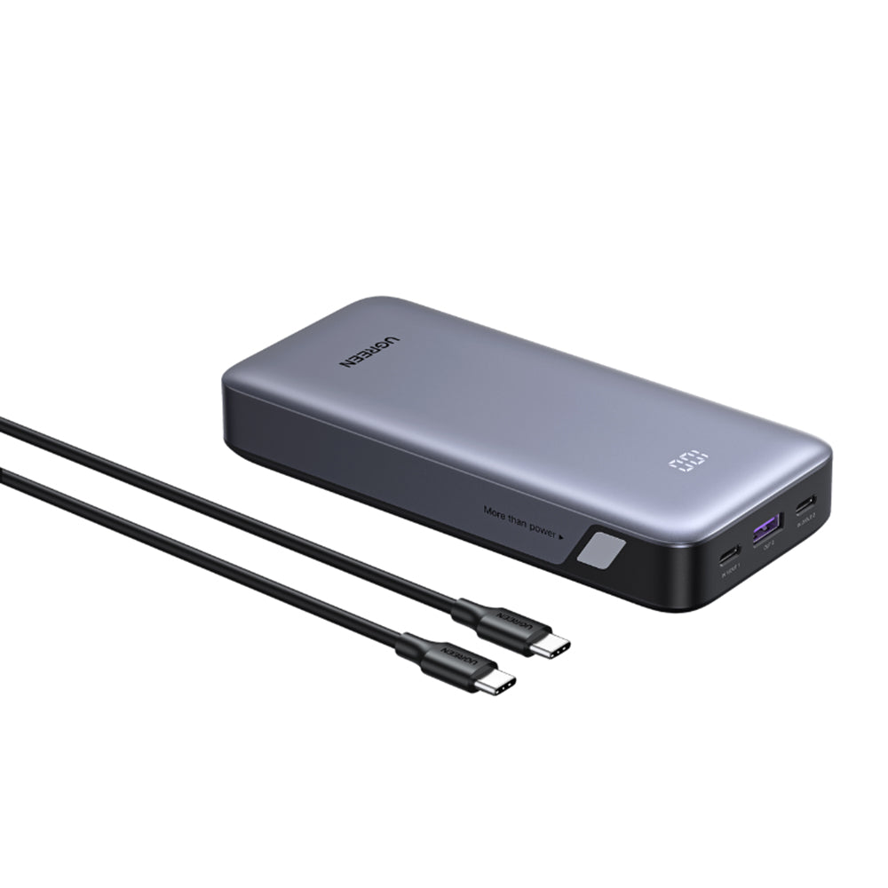 Baterie Externa UGREEN Nexode PB532 (55989B), 20000mAh, 30W, QC + PD, 1 x USB-A - 2 x USB-C, Gri