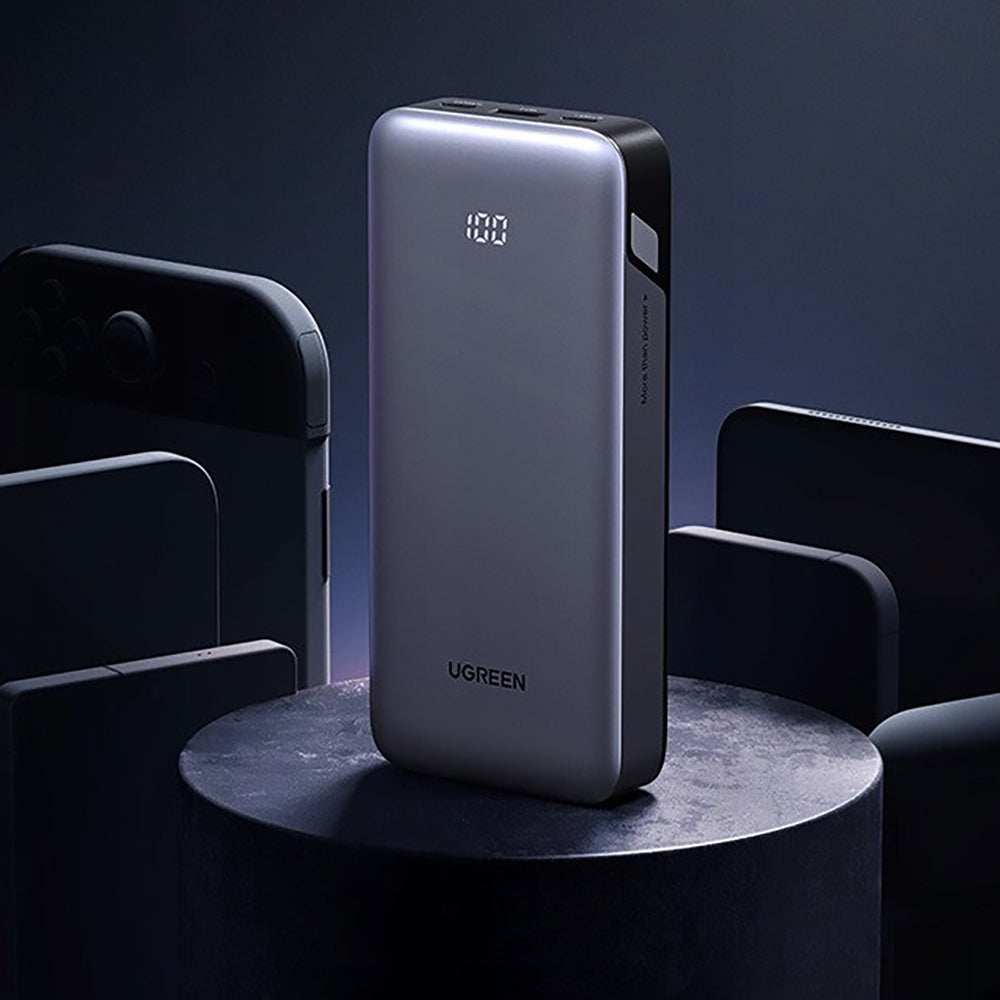 Baterie Externa UGREEN Nexode PB532 (55989B), 20000mAh, 30W, QC + PD, 1 x USB-A - 2 x USB-C, Gri