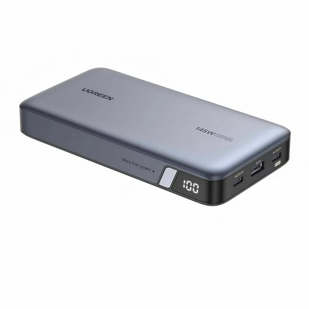 Baterie Externa UGREEN PB205, 25000mAh, 145W, QC + PD, 1 x USB-A - 2 x USB-C, Gri