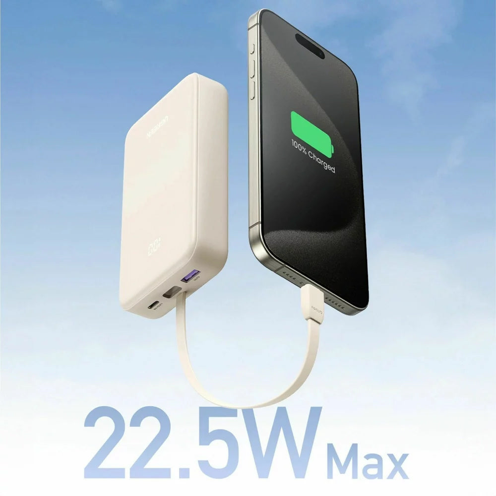 Baterie Externa UGREEN PB505, 20000mAh, 22.5W, QC + PD, 1 x USB-A - 2 x USB-C, Bej