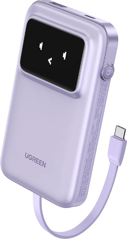 Baterie Externa UGREEN PB511 Uno, 10000mAh, 30W, QC + PD, 1 x USB-A - 2 x USB-C, Mov