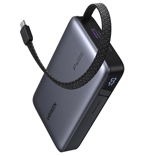 Baterie Externa UGREEN PB550, 20000mAh, 67W, QC + PD, 1 x USB-A - 2 x USB-C, Gri