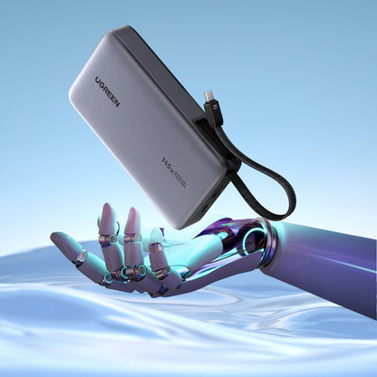 Baterie Externa UGREEN PB551 (55992), 20000mAh, 145W, QC + PD, 1 x USB-A - 2 x USB-C, Gri