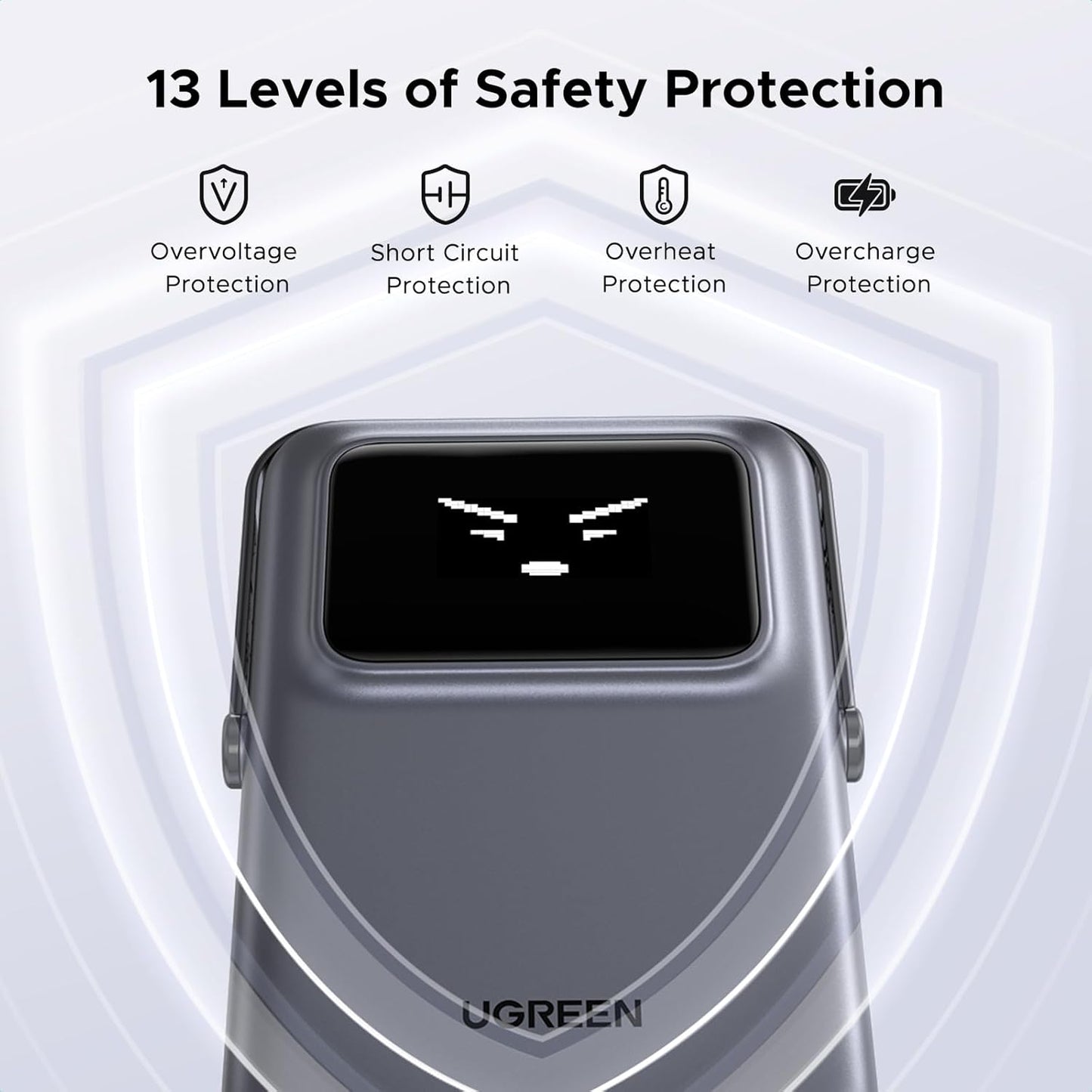 Baterie Externa Wireless UGREEN PB572 Uno, 10000mAh, 20W, PD + FQI, 1 x QI - 1 x USB-C, Gri