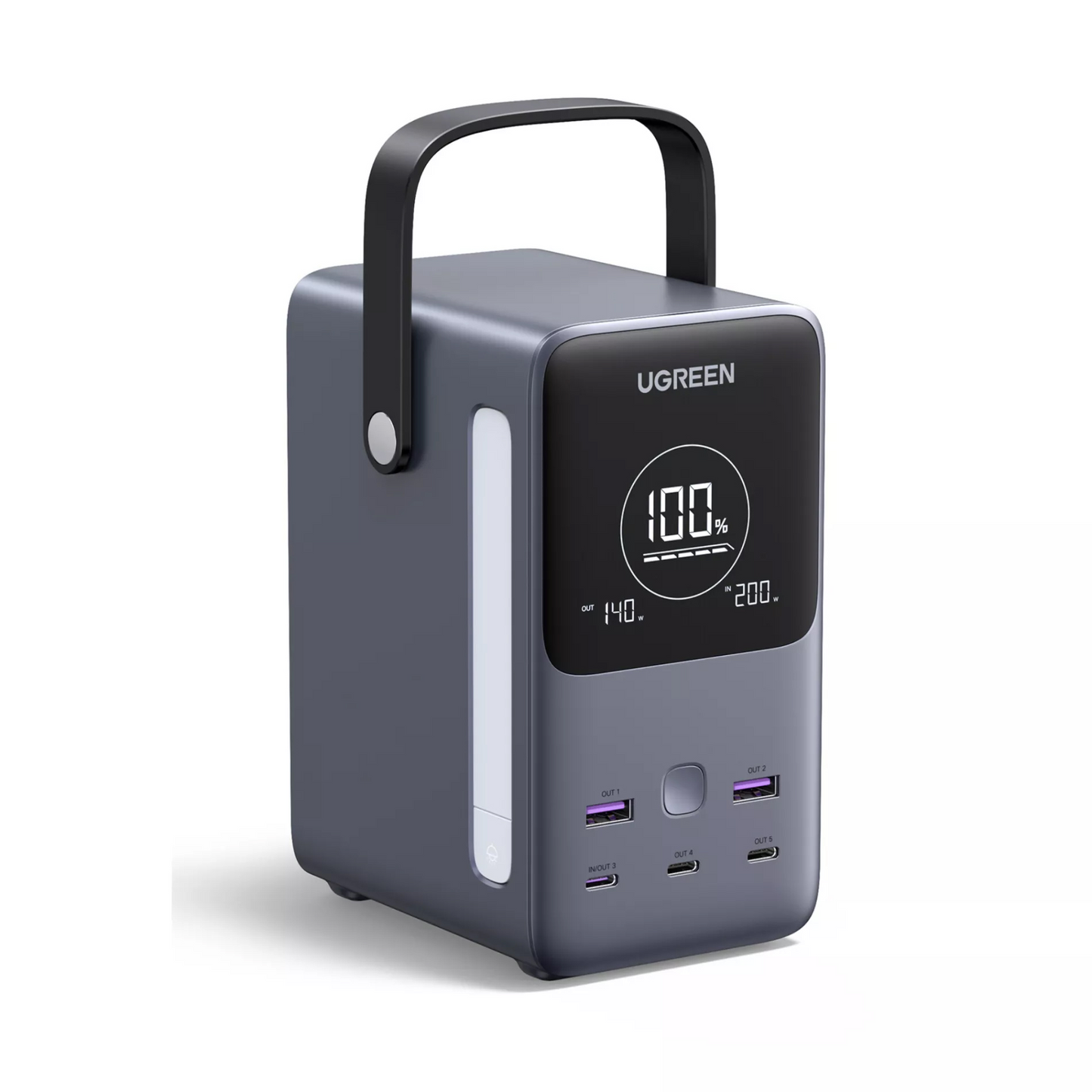 Baterie Externa UGREEN PB770, 48000mAh, 300W, QC + PD, 2 x USB-A - 3 x USB-C, Gri, Resigilata