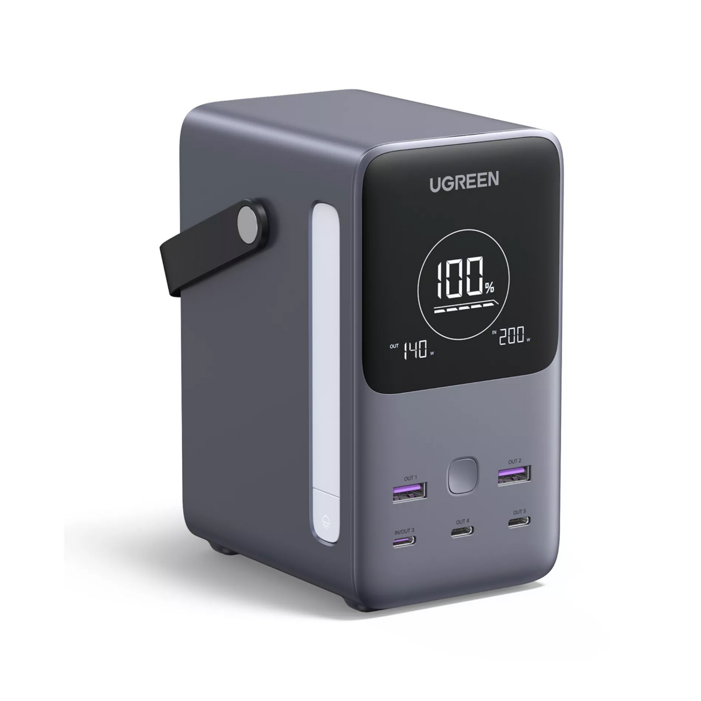 Baterie Externa UGREEN PB770, 48000mAh, 300W, QC + PD, 2 x USB-A - 3 x USB-C, Gri, Resigilata