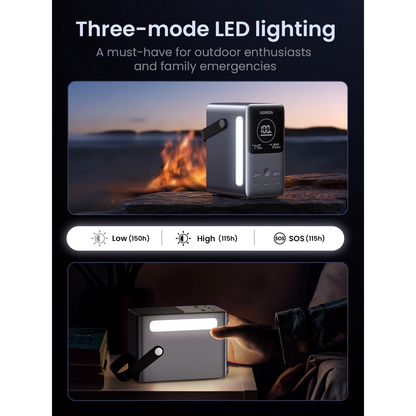 Baterie Externa UGREEN PB770, 48000mAh, 300W, QC + PD, 2 x USB-A - 3 x USB-C, Gri, Resigilata