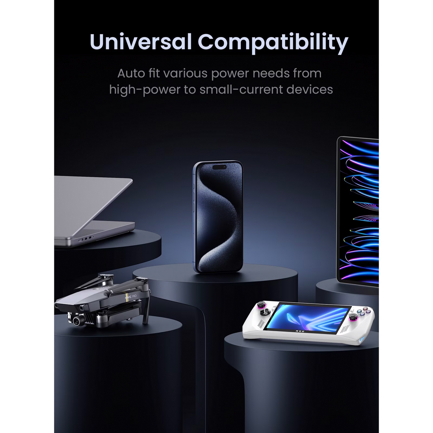 Baterie Externa UGREEN PB770, 48000mAh, 300W, QC + PD, 2 x USB-A - 3 x USB-C, Gri, Resigilata