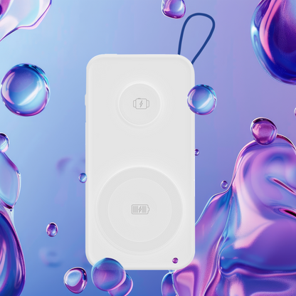 Baterie Externa Wireless 3MK PastelUp, 10000mAh, 22.5W, QC + PD + FQI, 1 x USB-A - 1 x USB-C - 2 x QI, Alba