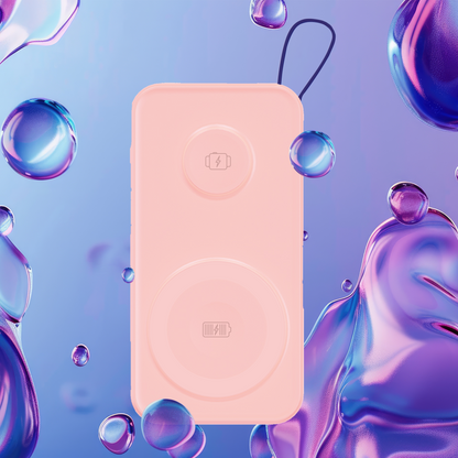 Baterie Externa Wireless 3MK PastelUp, 10000mAh, 22.5W, QC + PD + FQI, 1 x USB-A - 1 x USB-C - 2 x QI, Roz