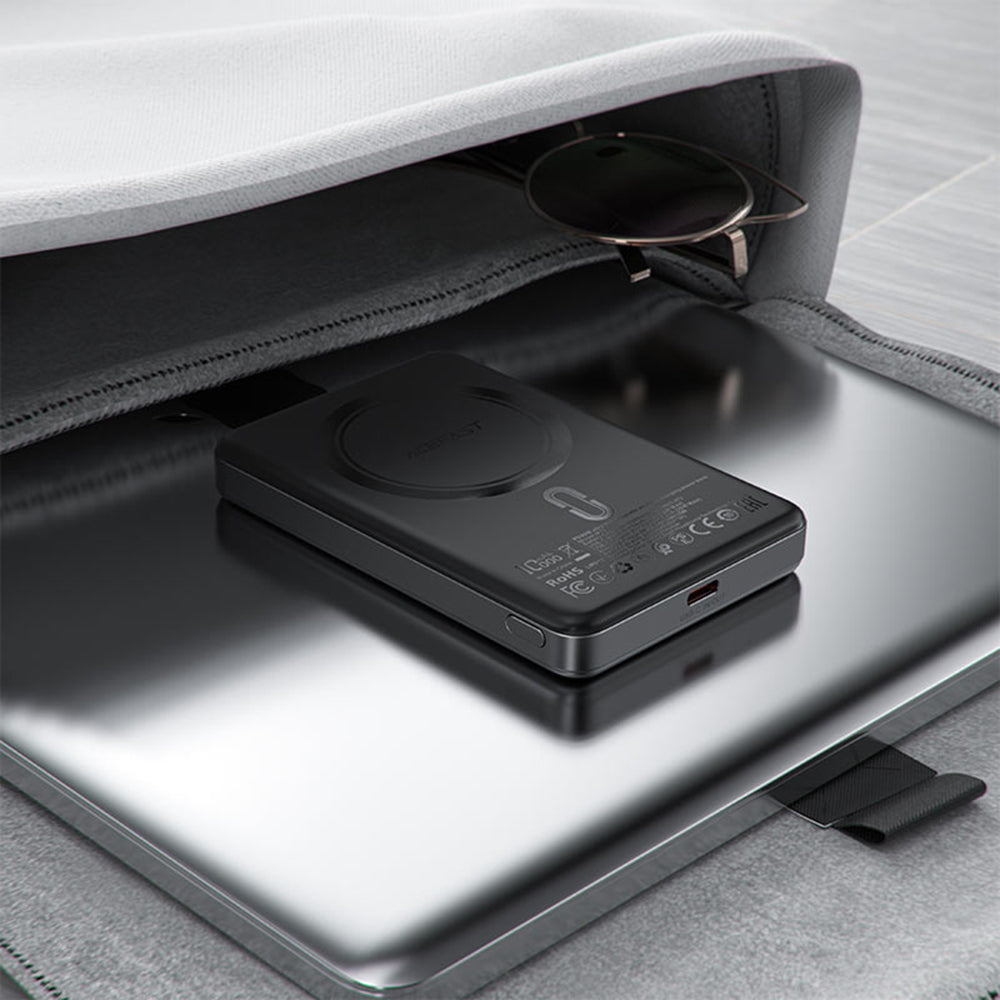 Baterie Externa Wireless Acefast M12, 10000mAh, 20W, PD + FQI, 1 x QI - 1 x USB-C, Neagra