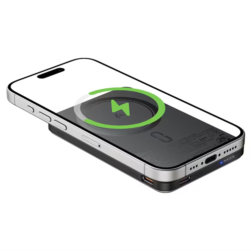Baterie Externa Wireless Acefast M30, 5000mAh, 20W, PD + FQI, 1 x QI - 2 x USB-C, Neagra