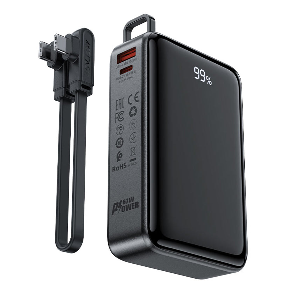 Baterie Externa  Acefast M4, 20000mAh, 67W, PD, 1 x USB-A - 2 x USB-C, Neagra