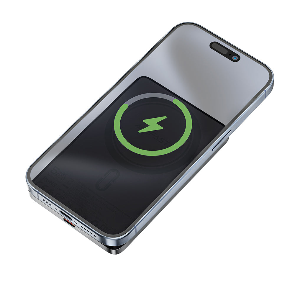 Baterie Externa Wireless Acefast M8, 5000mAh, 18W, PD + FQI, 1 x QI - 1 x USB-C, Neagra