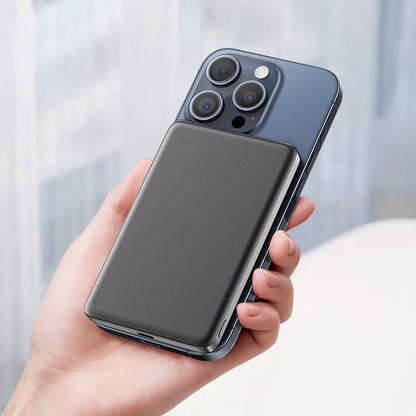 Baterie Externa Wireless Acefast M8, 5000mAh, 18W, PD + FQI, 1 x QI - 1 x USB-C, Neagra