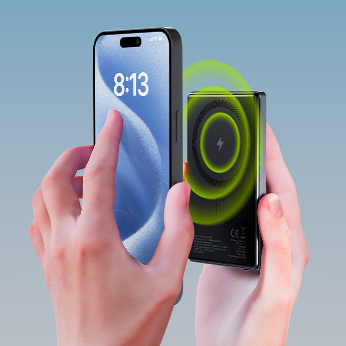 Baterie Externa Wireless Allity. APB-300, 5000mAh, 20W, PD + FQI, 1 x QI - 1 x USB-C, Gri