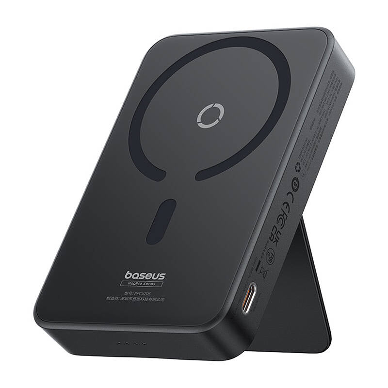Baterie Externa Wireless Baseus MagPro PPCXZ05, 5000mAh, 20W, PD + FQI, 1 x QI - 1 x USB-C, Neagra P10064101123-00
