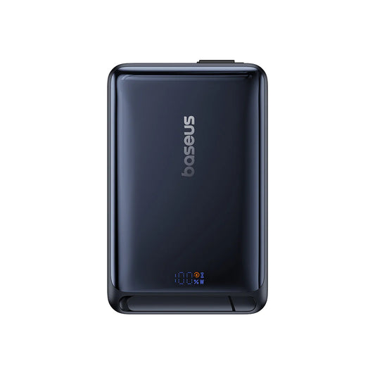 Baterie Externa Wireless Baseus Nomos, 10000mAh, 45W, PD + FQI, 1 x QI - 2 x USB-C, Neagra P10078800123-00