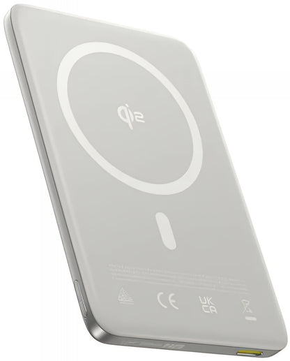 Baterie Externa Wireless Baseus PicoGo AM41, 10000mAh, 27W, PD + FQI, 1 x QI - 1 x USB-C, Bej E0027203