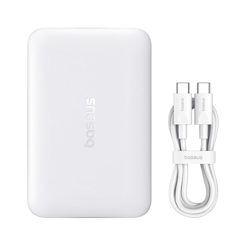 Baterie Externa Wireless Baseus EnerFill FM11, 10000mAh, 30W, PD + FQI, 1 x QI - 1 x USB-C, Alba