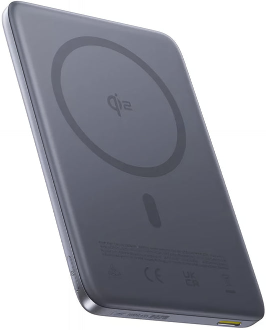 Baterie Externa Wireless Baseus PicoGo AM41, 10000mAh, 27W, PD + FQI, 1 x QI - 1 x USB-C, Gri E0027200