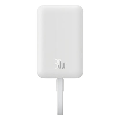 Baterie Externa Wireless Baseus Magnetic Mini, 10000mAh, 30W, PD + FQI, 1 x QI - 2 x USB-C, Alba P1002210B223-00
