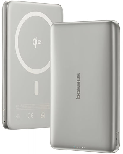 Baterie Externa Wireless Baseus PicoGo AM41, 10000mAh, 27W, PD + FQI, 1 x QI - 1 x USB-C, Bej E0027203
