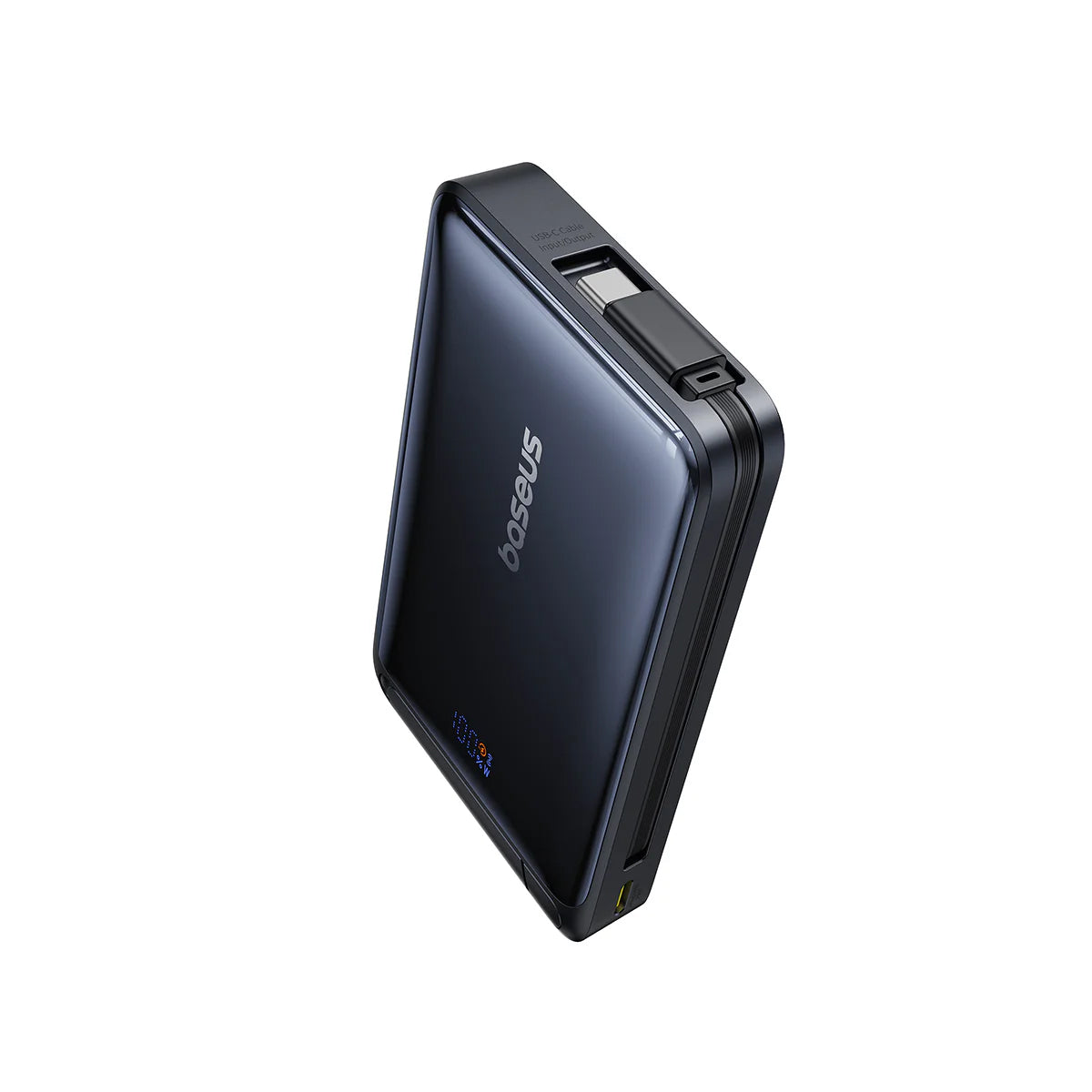 Baterie Externa Wireless Baseus Nomos, 10000mAh, 45W, PD + FQI, 1 x QI - 2 x USB-C, Neagra P10078800123-00
