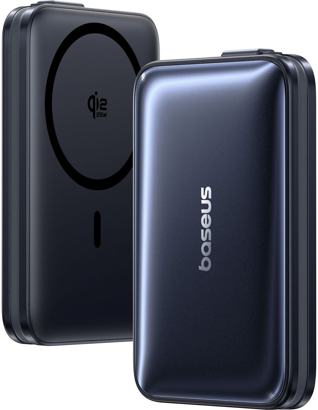 Baterie Externa Wireless Baseus PicoGo AM61, 10000mAh, 45W, PD + FQI, 1 x QI - 2 x USB-C, Neagra E0028V00