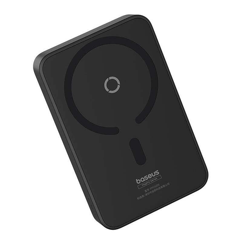 Baterie Externa Wireless Baseus MagPro PPCXZ05, 5000mAh, 20W, PD + FQI, 1 x QI - 1 x USB-C, Neagra, Resigilata P10064101123-00