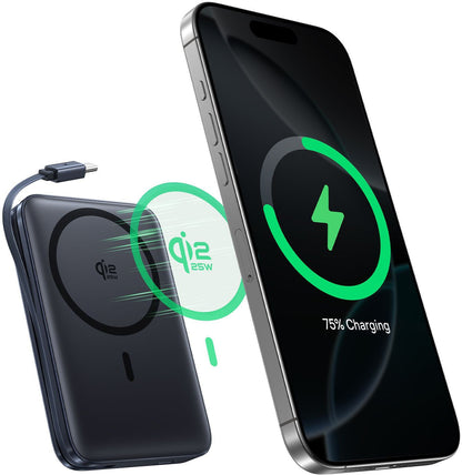Baterie Externa Wireless Baseus PicoGo AM61, 10000mAh, 45W, PD + FQI, 1 x QI - 2 x USB-C, Neagra E0028V00