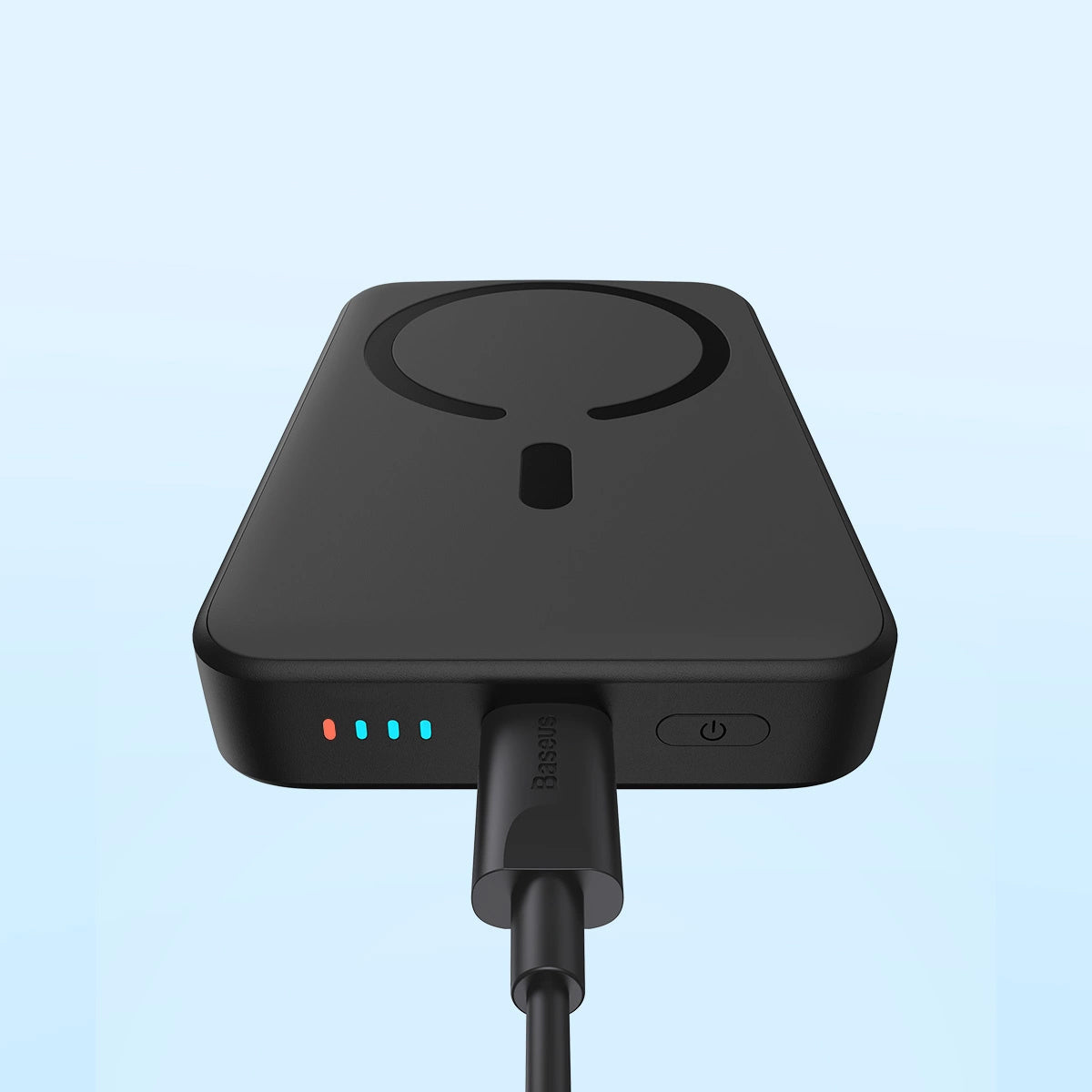 Baterie Externa Wireless Baseus Magnetic Mini, 10000mAh, 20W, PD + FQI, 1 x QI - 1 x USB-C, Neagra PPCX070001